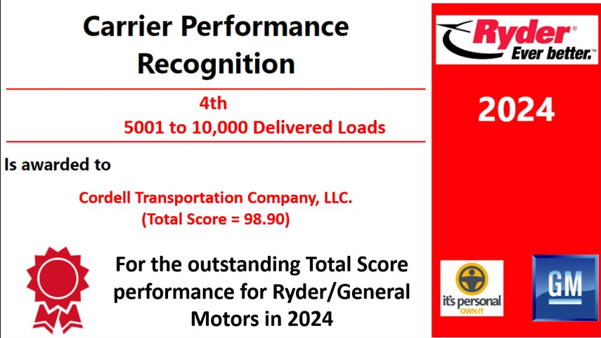 2024 Carrier Performance Recognition